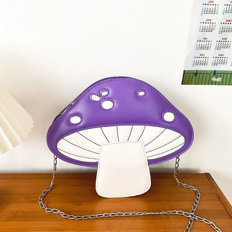 Mushroom Shaped Crossbody Handbag with Chain Strap