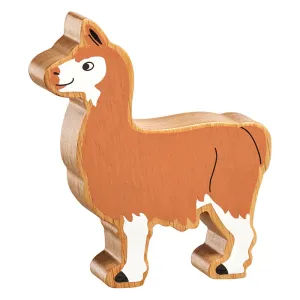 Natural brown and white llama