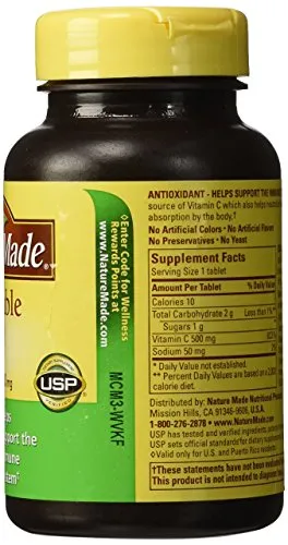 Nature Made Vitamina C 500 mg 250 Count caplets