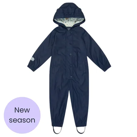 Navy Bear Waterproof Puddlesuit