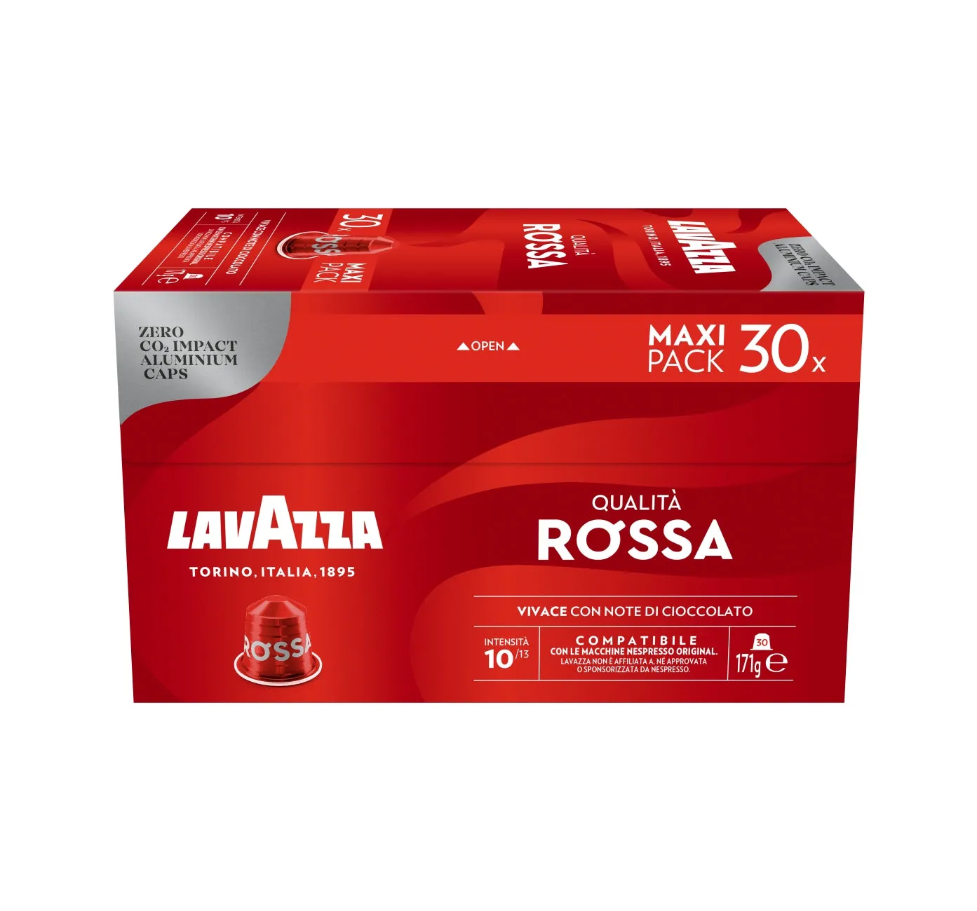 Nespresso Compatible Lavazza Qualita Rossa 30 Coffee Capsules