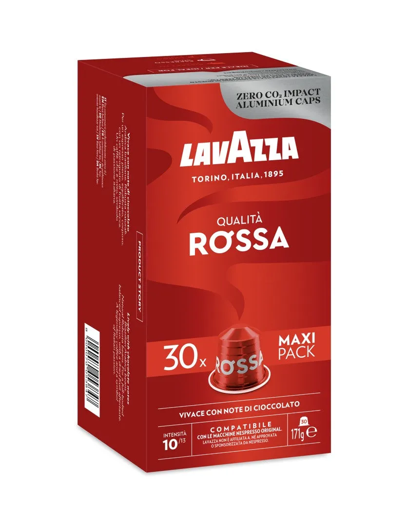 Nespresso Compatible Lavazza Qualita Rossa 30 Coffee Capsules
