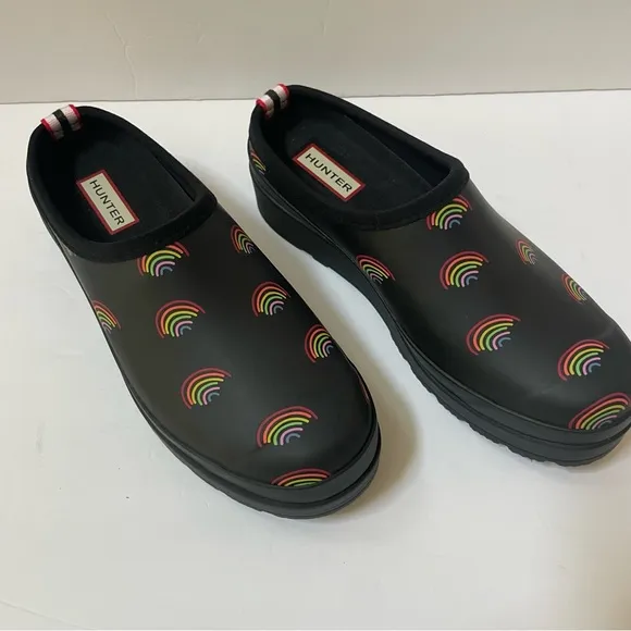 NEW HUNTER Play Mini Rainbow 🌈 Print Clog Size 8