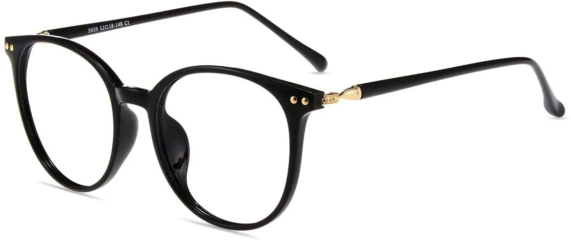 New in box! Firmoo Oversize Blue Light Blocking Glasses, Anti Glare Anti Eyestrain, Chic Round Computer Glasses for Women and Men(Black Frame)