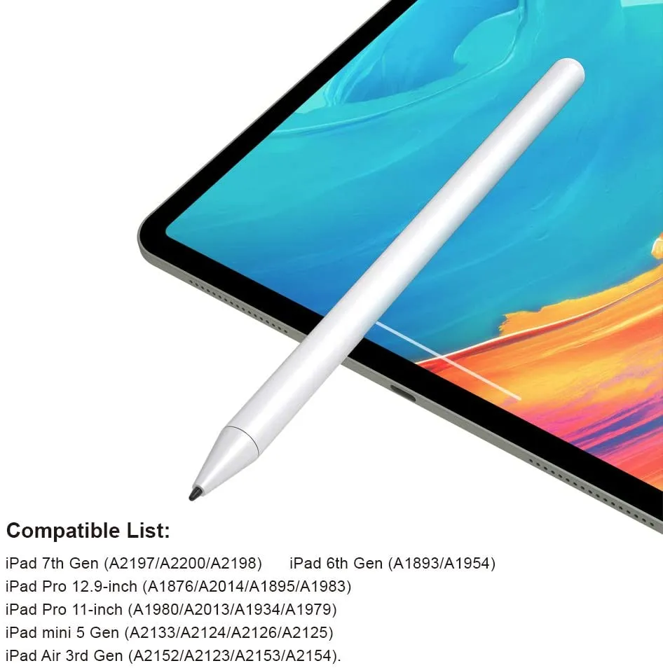 New in package! Active Stylus Compatible with Apple iPad, iafer Stylus Pen for Touch Screens, Rechargeable Capacitive 1.5mm Fine Point Work with iPhone, iPads!