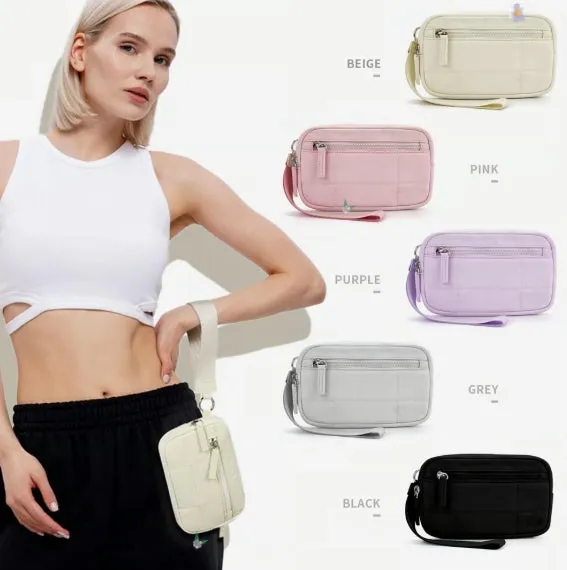 New Large Capacity Folded Grid Fits Phone Handbag Transparent PVC Window Pocket Wallet for Women