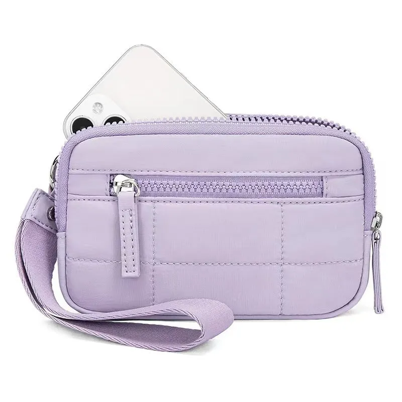 New Large Capacity Folded Grid Fits Phone Handbag Transparent PVC Window Pocket Wallet for Women