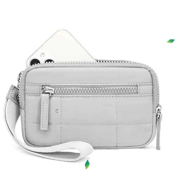 New Large Capacity Folded Grid Fits Phone Handbag Transparent PVC Window Pocket Wallet for Women