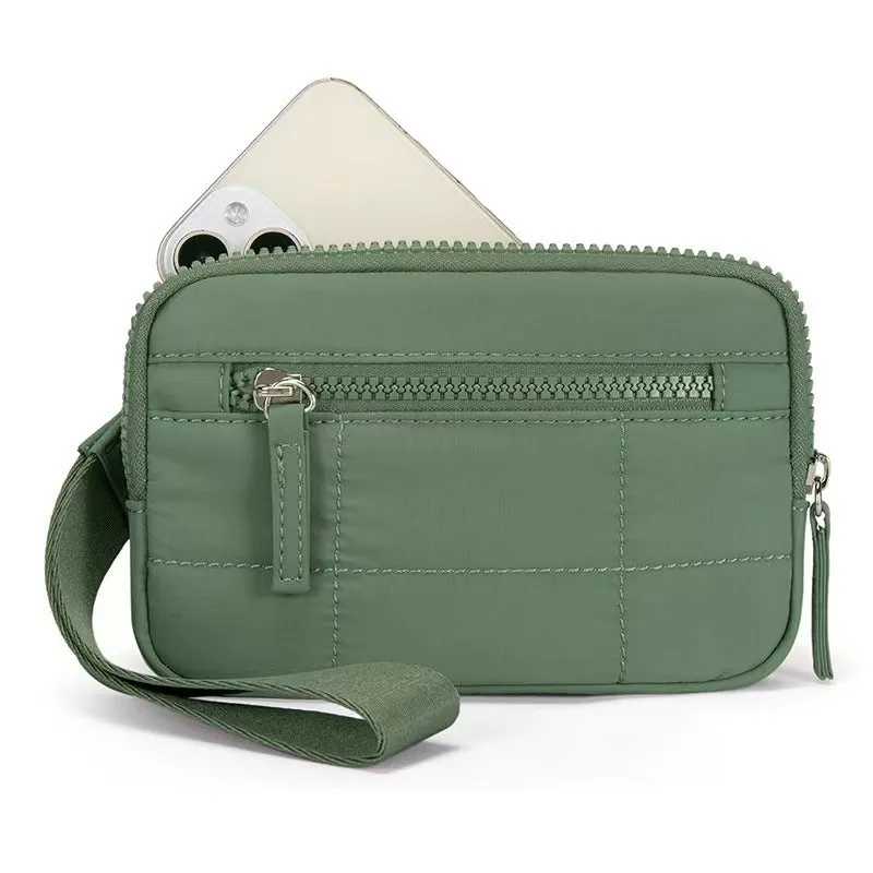 New Large Capacity Folded Grid Fits Phone Handbag Transparent PVC Window Pocket Wallet for Women