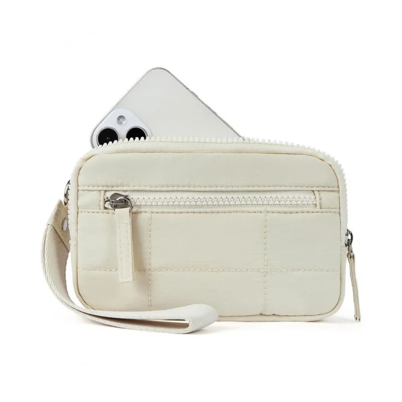 New Large Capacity Folded Grid Fits Phone Handbag Transparent PVC Window Pocket Wallet for Women
