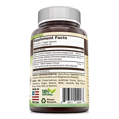 Nutri Essentials Turmeric Curcumin with BioPerine 755 mg 90 Veggie Capsules