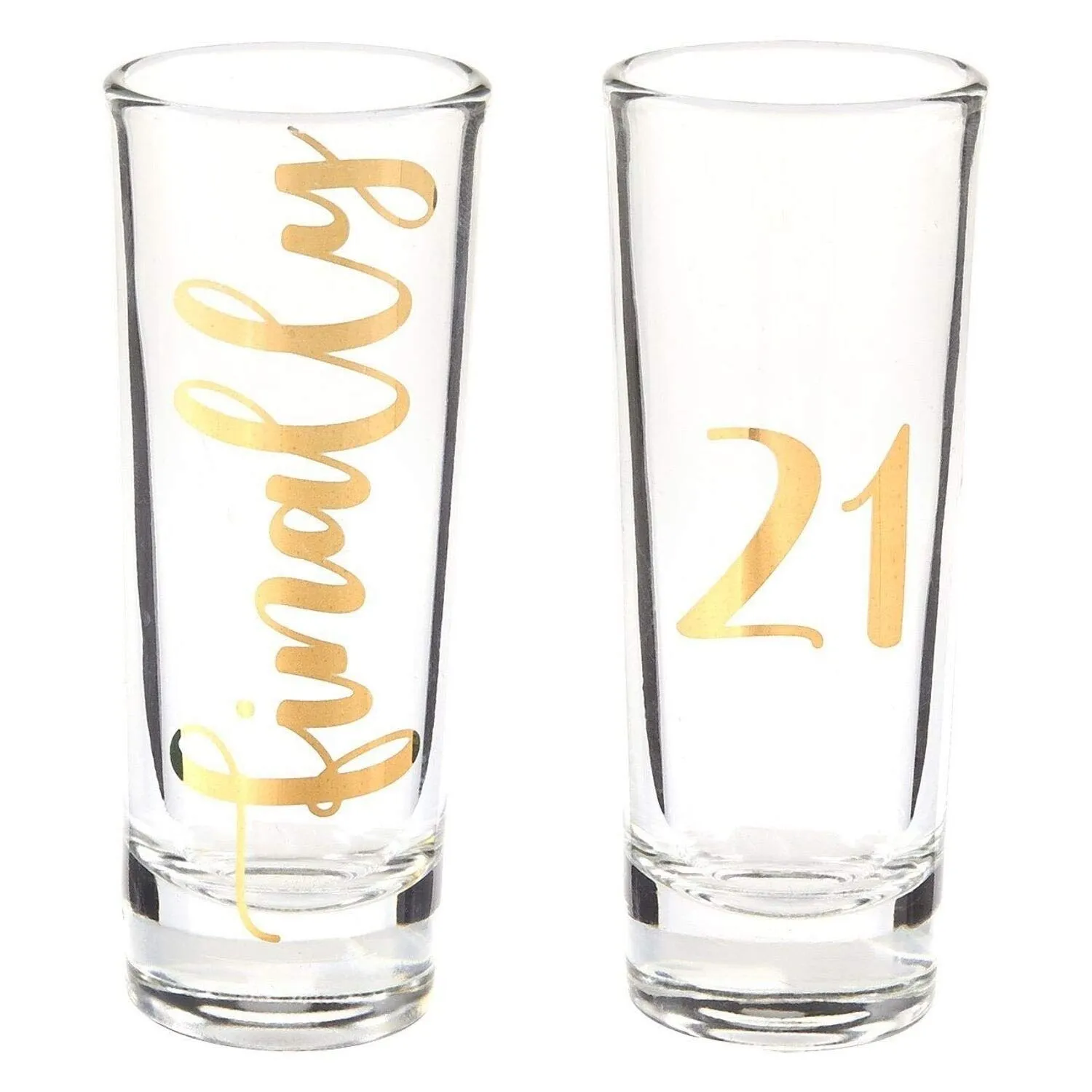 Nvelty Birthday Gift Finally 21 Sht Glasses Drinking Age Party Set