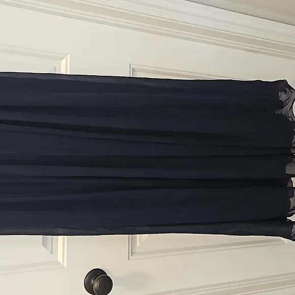 *NWT* Dessy Collection Vivian Diamond Sleeveless Draped Chiffon Maxi Dress
