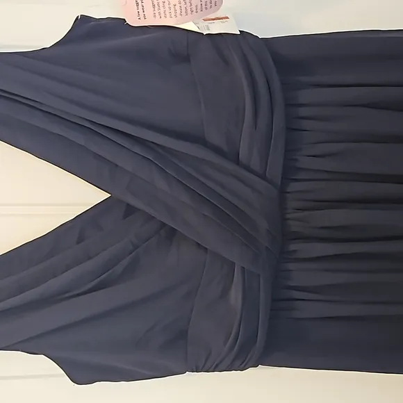 *NWT* Dessy Collection Vivian Diamond Sleeveless Draped Chiffon Maxi Dress