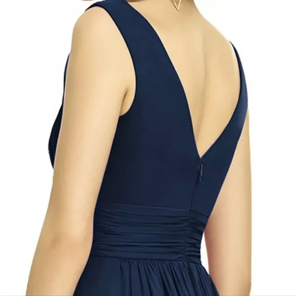 *NWT* Dessy Collection Vivian Diamond Sleeveless Draped Chiffon Maxi Dress