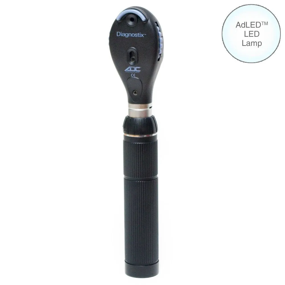 Ophthalmoscope Set Coaxile Head Handle Battery Zippered Case LED by ADC