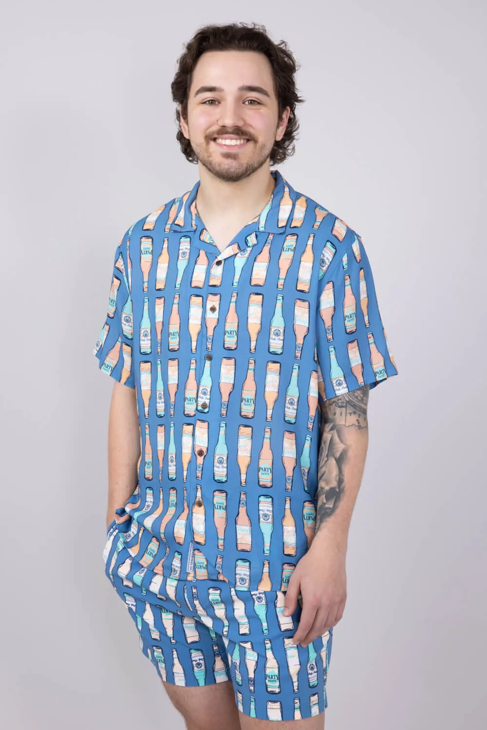 Party Pants Cold Dawgs Woven Button Up Shirt for Men in Navy | P12513091-NAVY