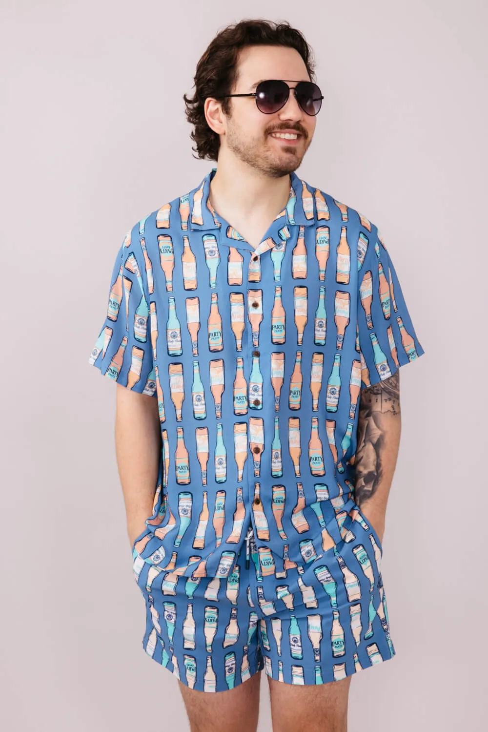 Party Pants Cold Dawgs Woven Button Up Shirt for Men in Navy | P12513091-NAVY