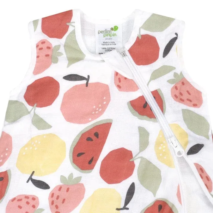 Perlimpinpin Cotton Muslin Sleep Bag 0.7 Tog - Fruits