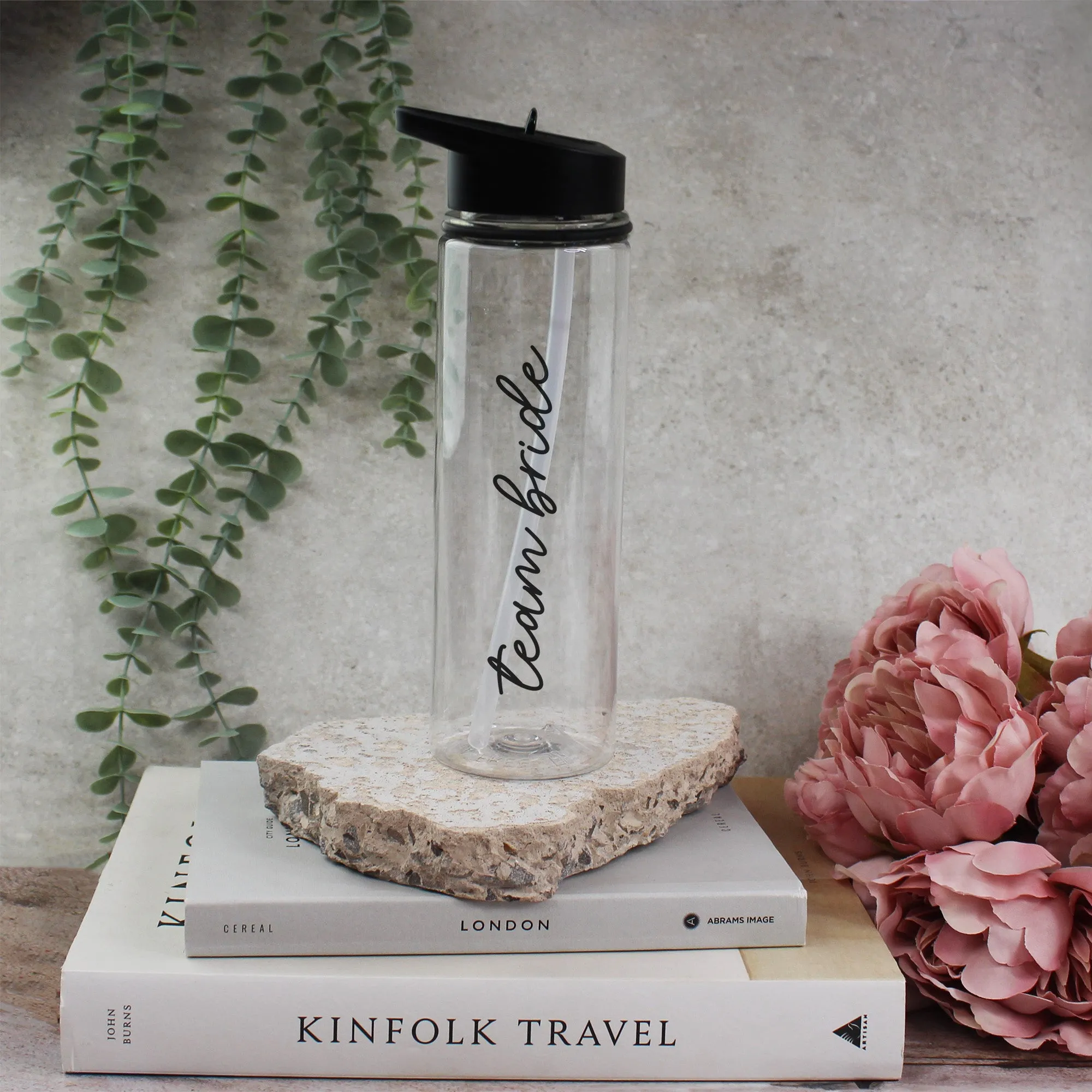 Personalised Black Team Bride & White Bride Water Bottles, 725 ml