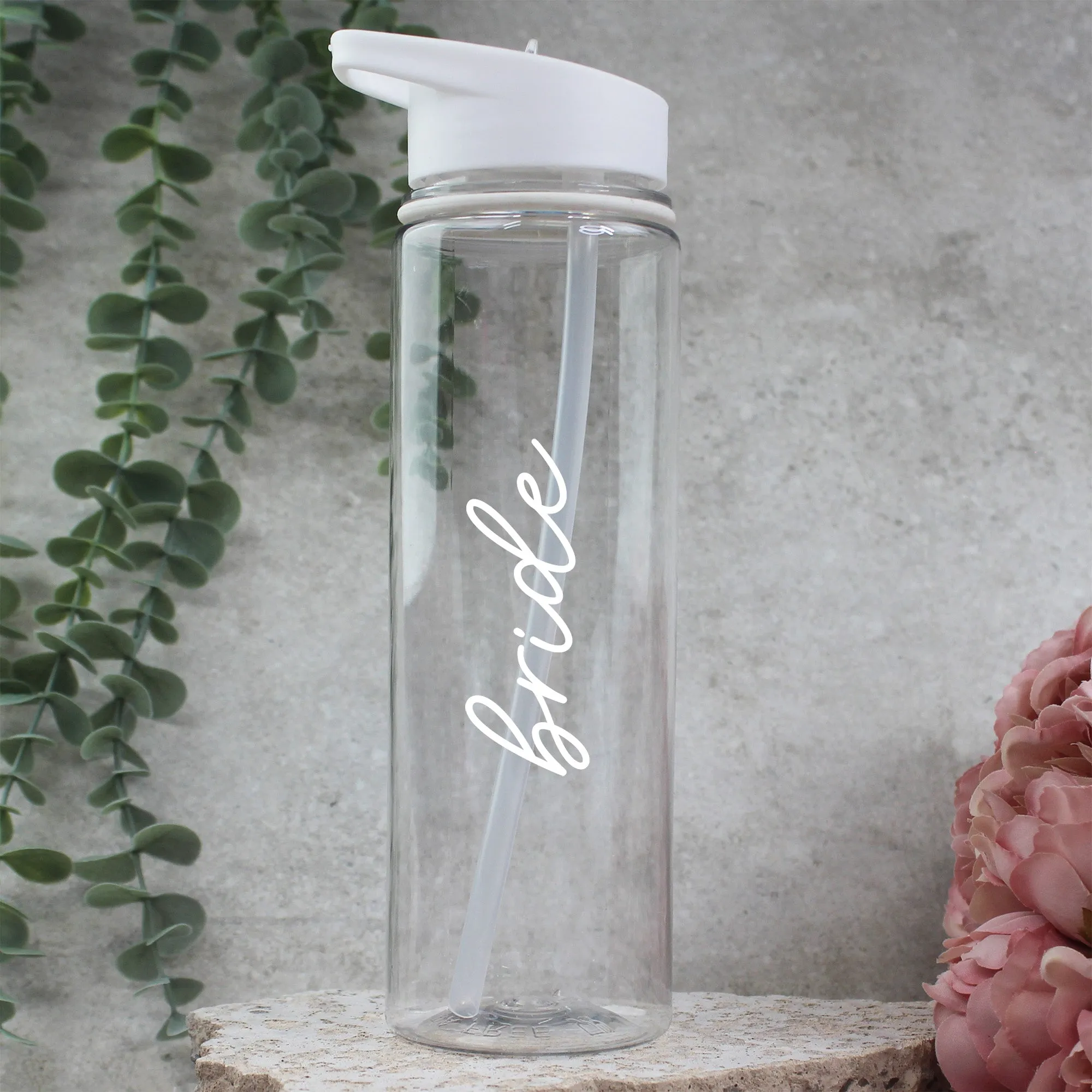 Personalised Pink Bride Squad & White Bride Water Bottles, 725 ml