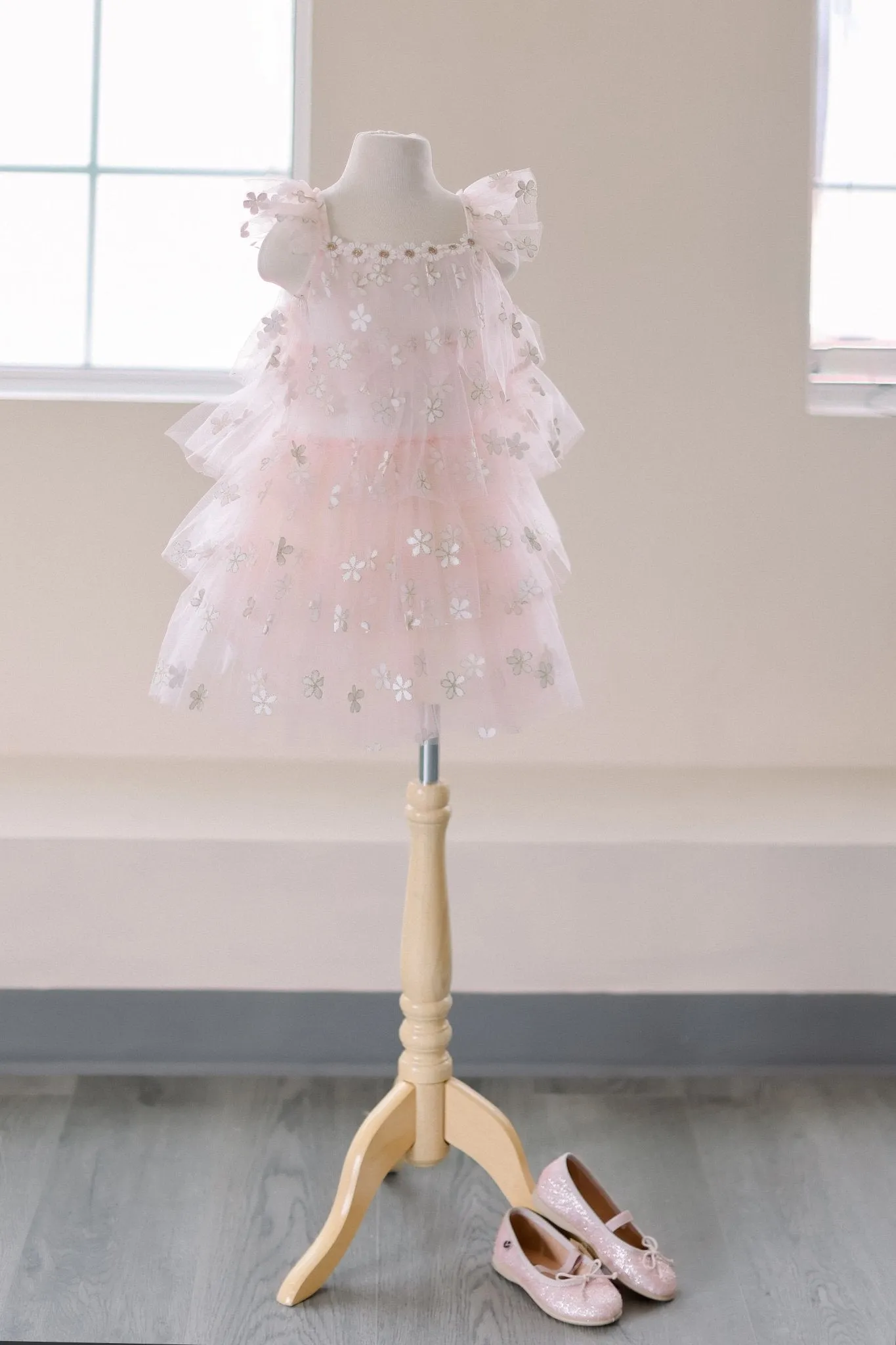 PETITE HAILEY Daisy Layered Tutu Pink