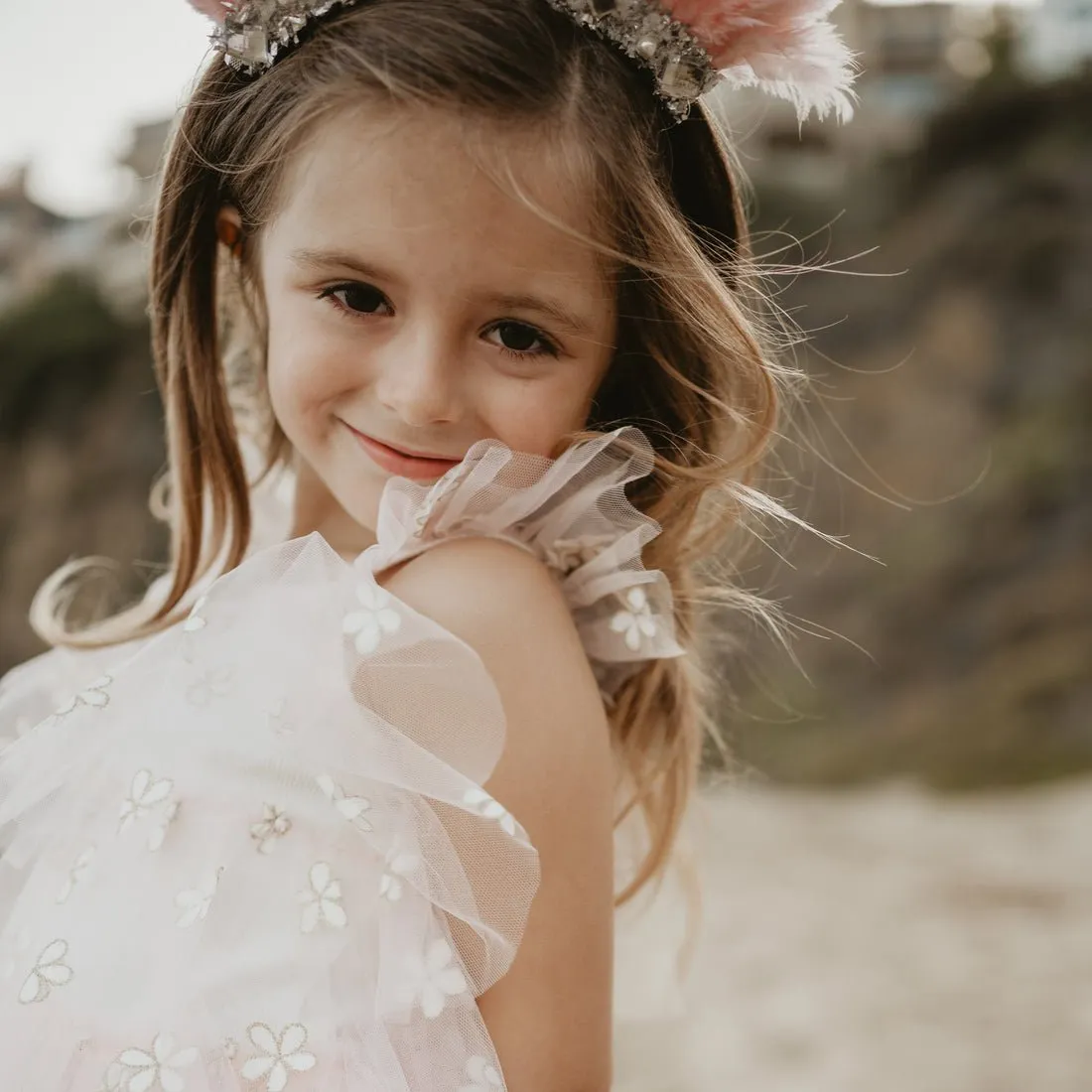 PETITE HAILEY Daisy Layered Tutu Pink
