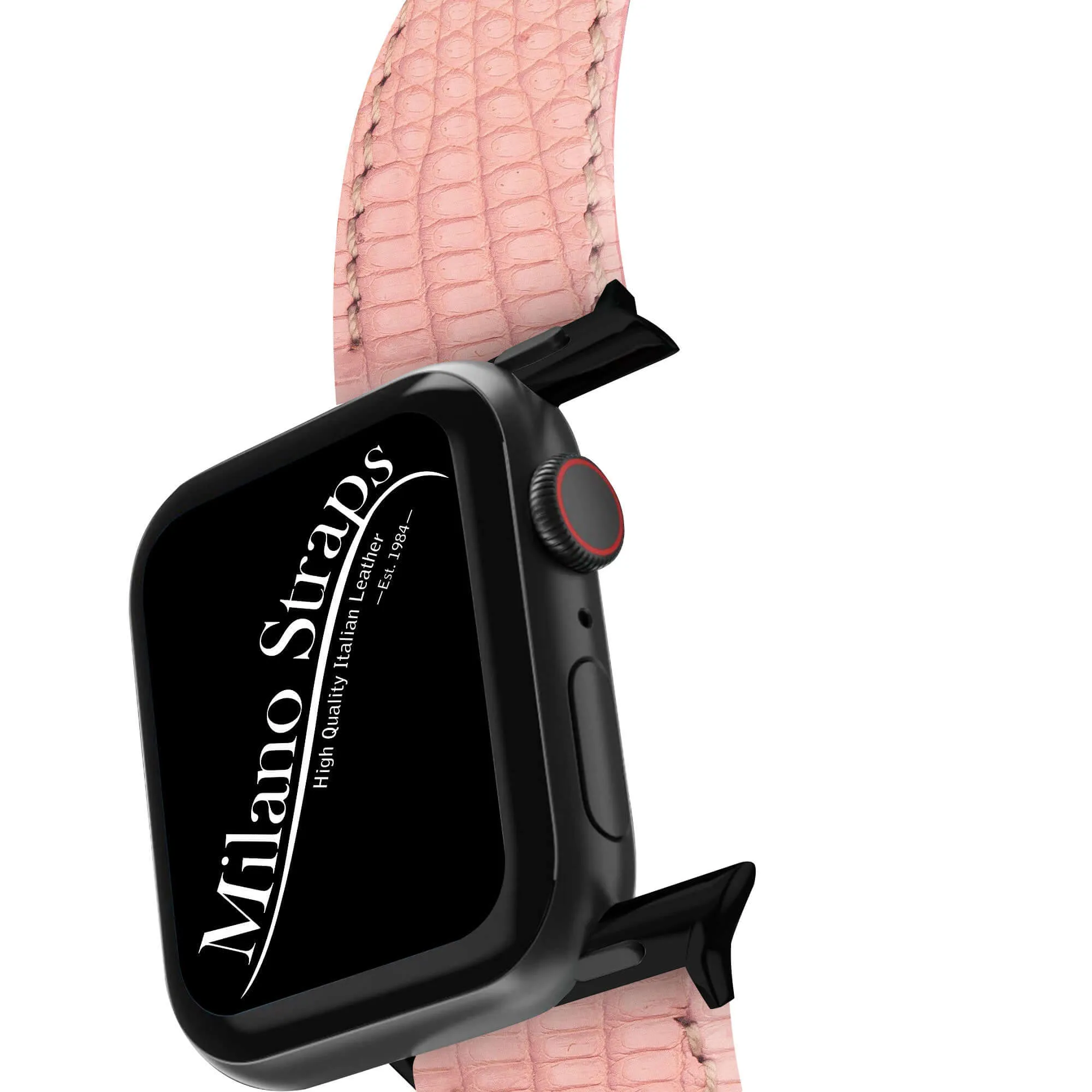 Pink Lizard Apple Watch Leather Band