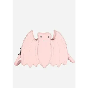 Pink Pastel Goth Bat Crossbody Bag in Soft PU Leather