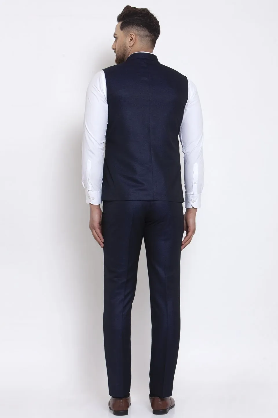 Poly Blend Blue Vest and Trouser Set