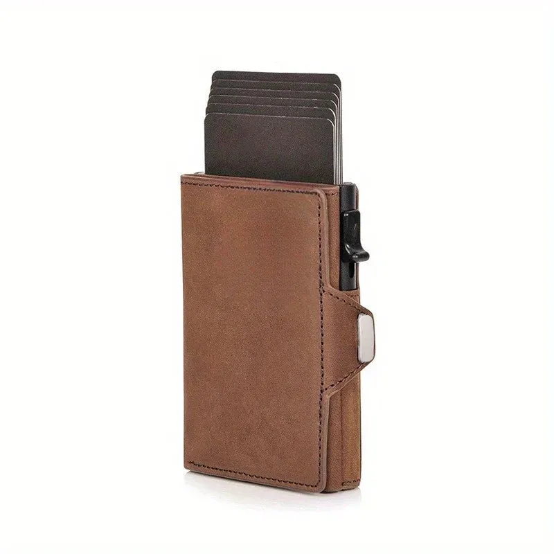 Pop-Up Credit Card Wallet – RFID & Genuine Leather