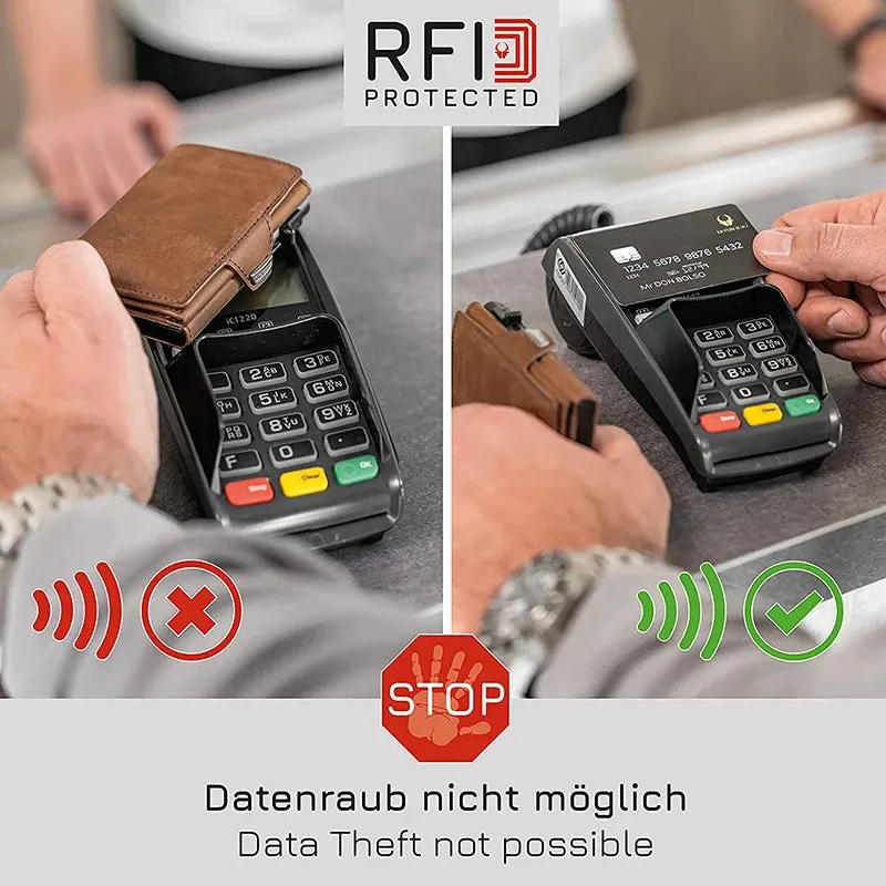 Pop-Up Credit Card Wallet – RFID & Genuine Leather