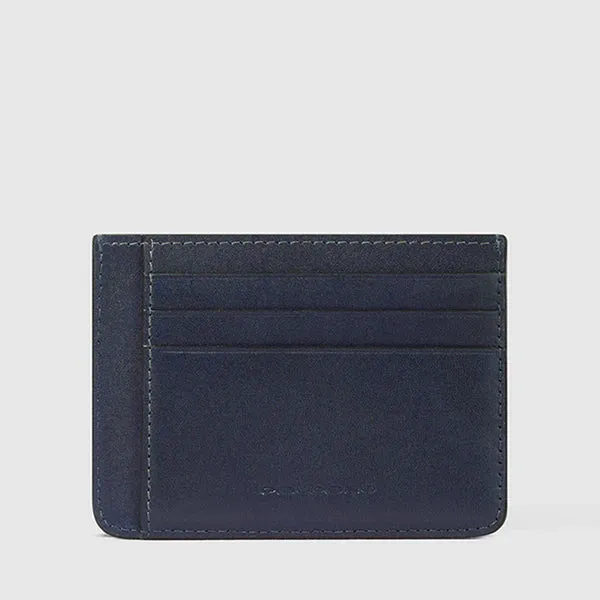 Porta Carte di Credito da Uomo Piquadro in Pelle David Blu