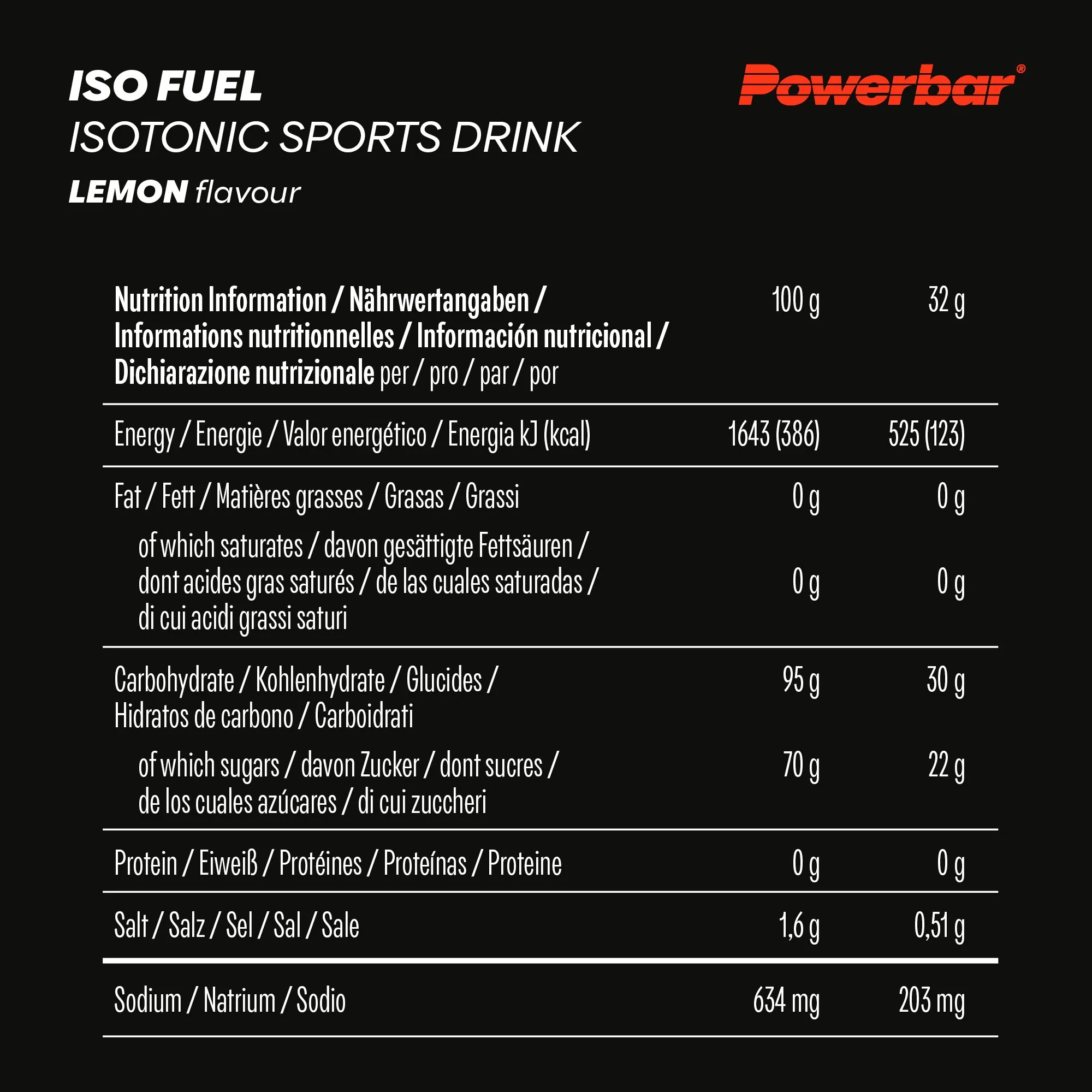 Powerbar Fuel Isotonic Sports Drink 30 Lemon Powder 608g