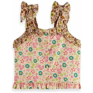 Printed Cropped Smock Top
