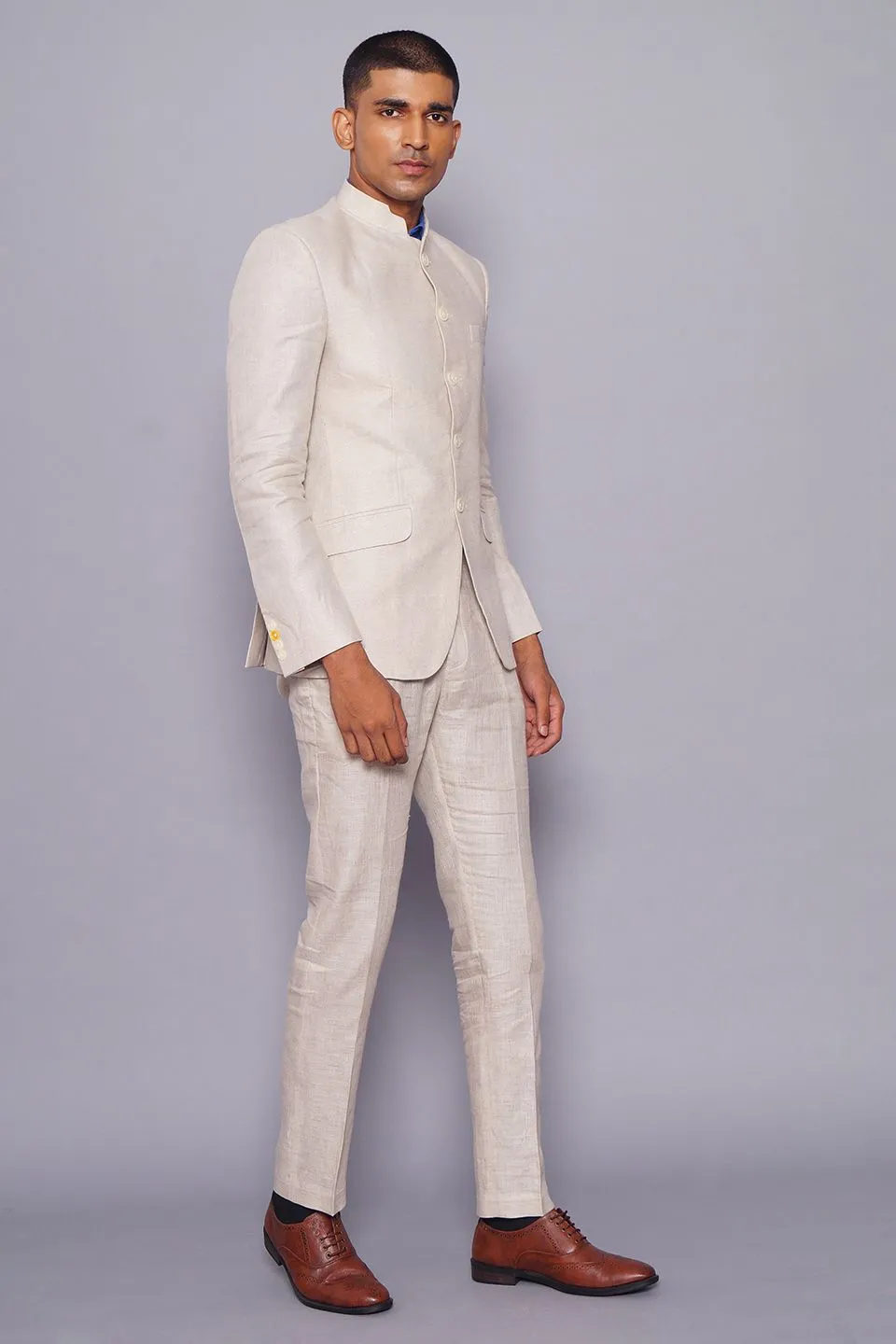 Pure Linen Cream Suit