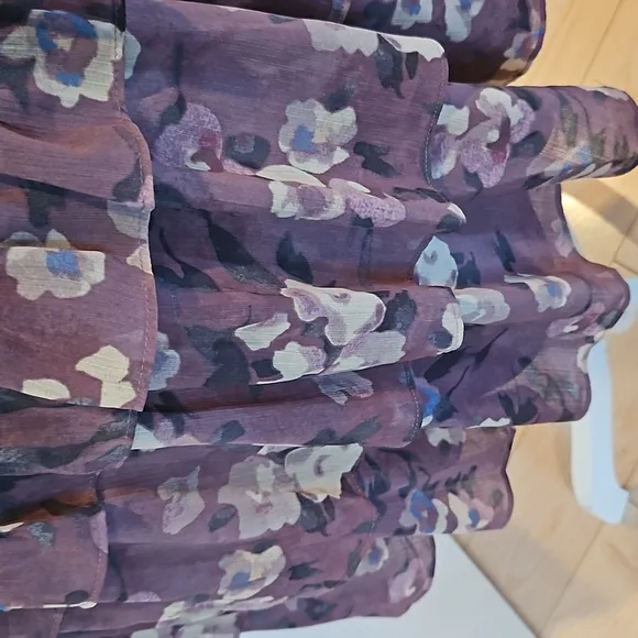Ralph Lauren Floral Crinkle Georgette  mini skirt Purple Size 6P