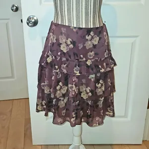 Ralph Lauren Floral Crinkle Georgette  mini skirt Purple Size 6P