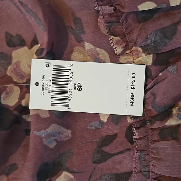 Ralph Lauren Floral Crinkle Georgette  mini skirt Purple Size 6P