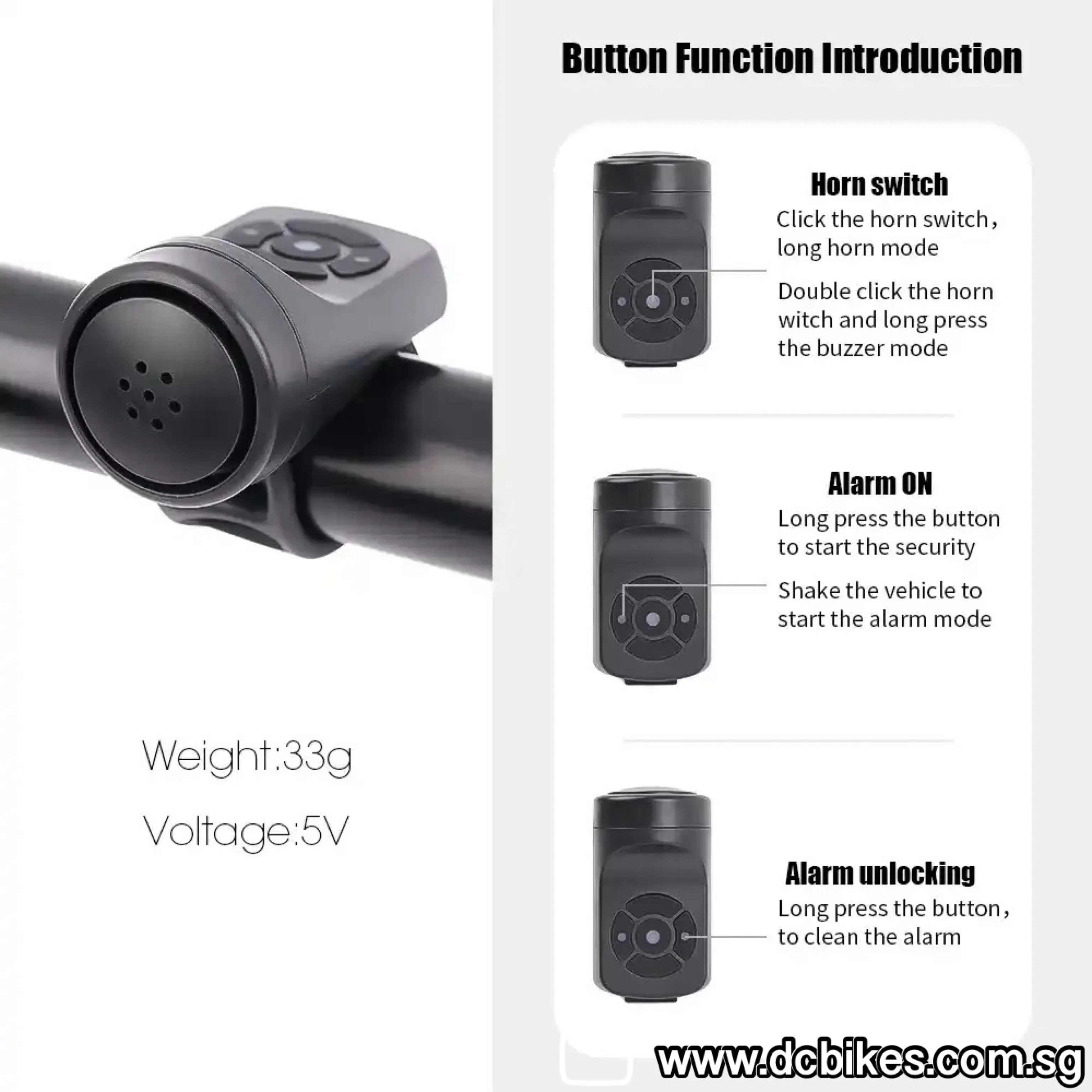 Rechargeable Electric Loud Horn   Anti-Theft Bicycle Handlebar Alarm Ring Bell