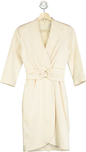 Reiss Cream Wrap Dress UK 4