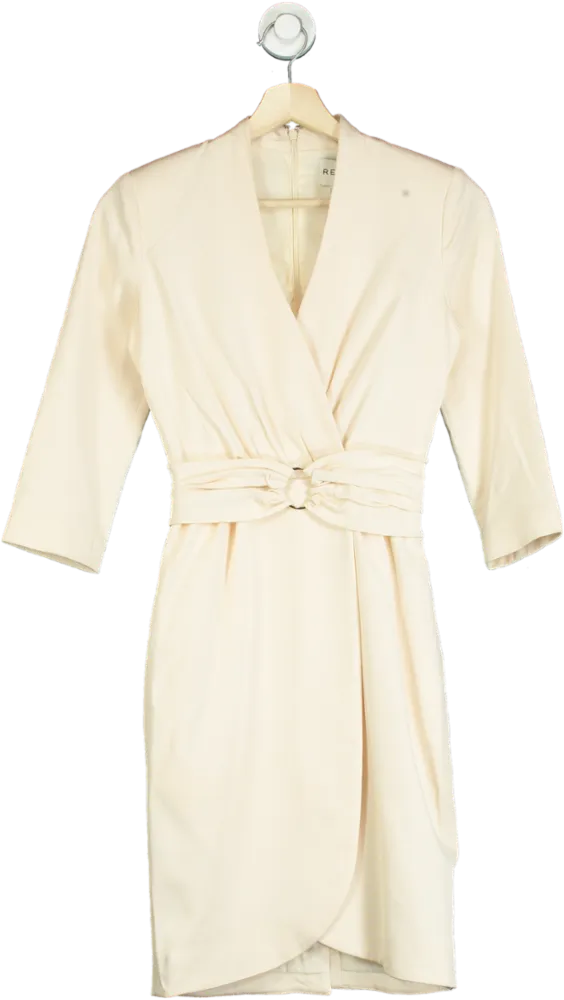 Reiss Cream Wrap Dress UK 4