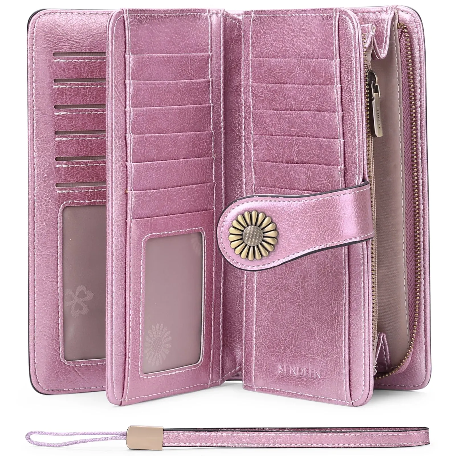 RFID Blocking Women'S Casual Card Wallet, Green-2