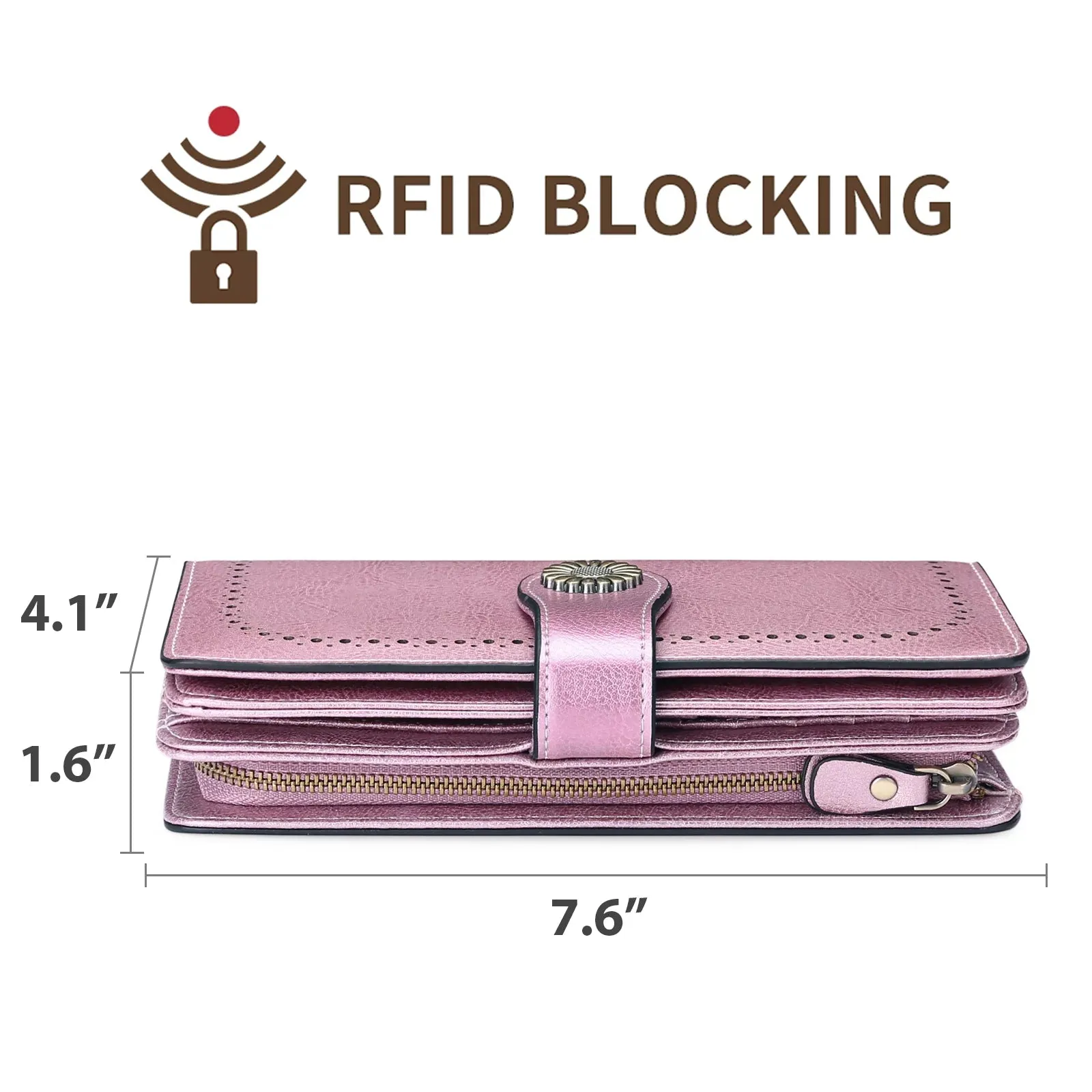 RFID Blocking Women'S Casual Card Wallet, Green-2