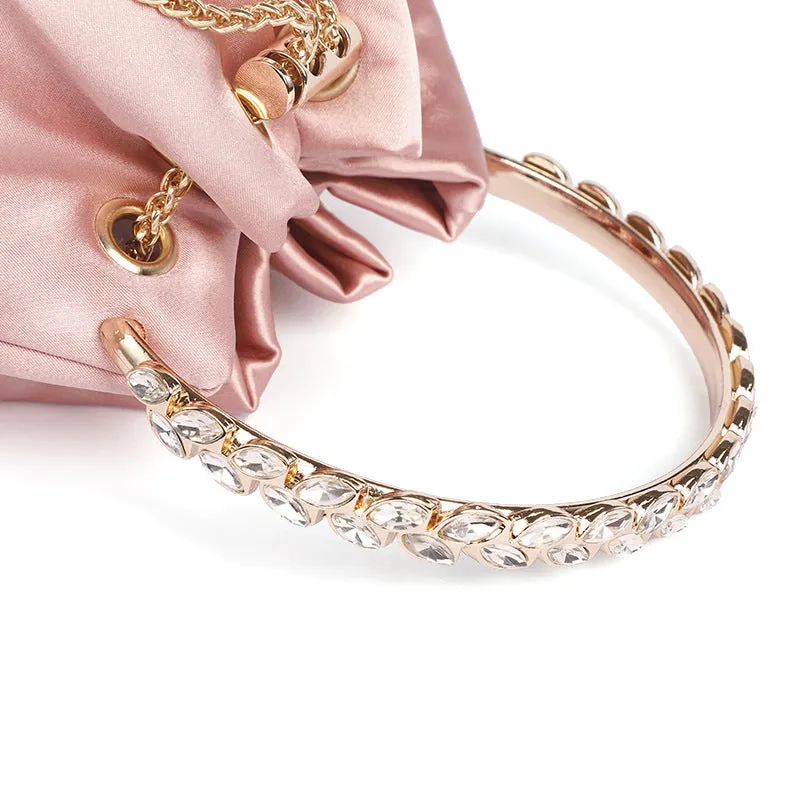 Rhinestone Bucket Bag For Women, Clutch Purse For Ladies Rhinestone Evening Party Shoulder Bag Sparkly Crystal Bucket Bag, Purse Wedding Purse Handbag Shoulder and Cross body Bag