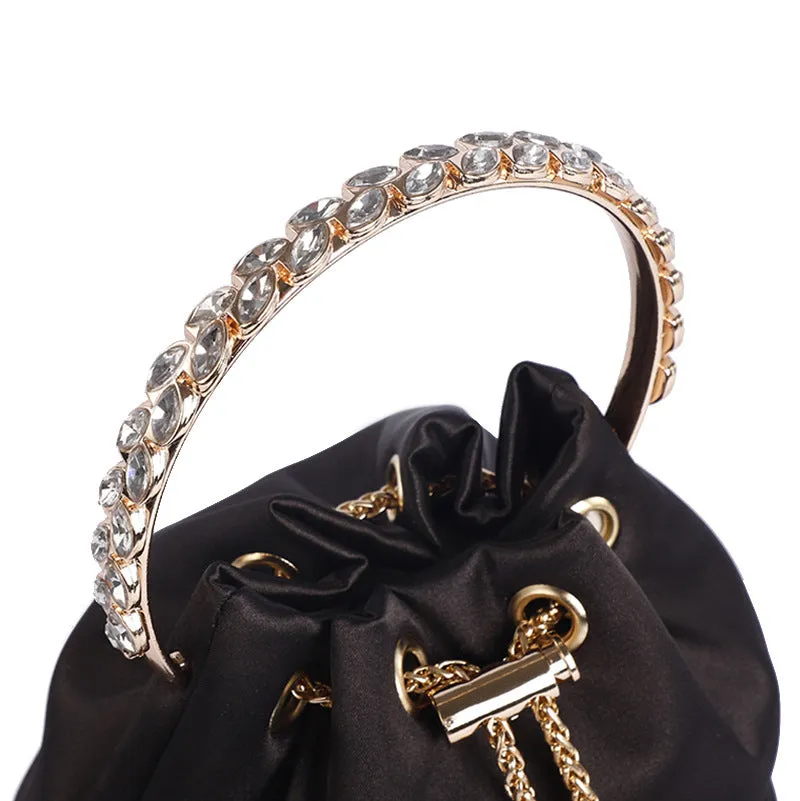 Rhinestone Bucket Bag For Women, Clutch Purse For Ladies Rhinestone Evening Party Shoulder Bag Sparkly Crystal Bucket Bag, Purse Wedding Purse Handbag Shoulder and Cross body Bag