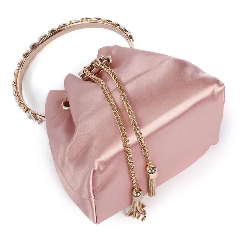Rhinestone Bucket Bag For Women, Clutch Purse For Ladies Rhinestone Evening Party Shoulder Bag Sparkly Crystal Bucket Bag, Purse Wedding Purse Handbag Shoulder and Cross body Bag