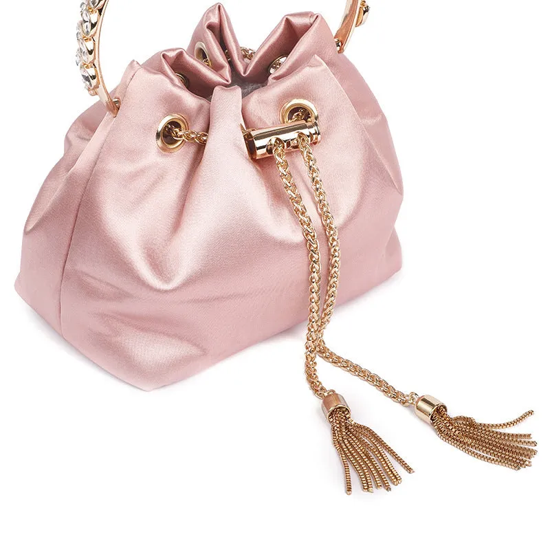 Rhinestone Bucket Bag For Women, Clutch Purse For Ladies Rhinestone Evening Party Shoulder Bag Sparkly Crystal Bucket Bag, Purse Wedding Purse Handbag Shoulder and Cross body Bag