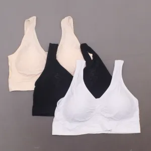 Rhonda Shear 3 Pack Jacquard Ahh Bras With Removable Pads Neutrals Plus 1X