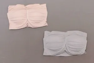 Rhonda Shear LOT OF 2 Underwire Bandeau Bra Removable Pads Gray/ Blush XS